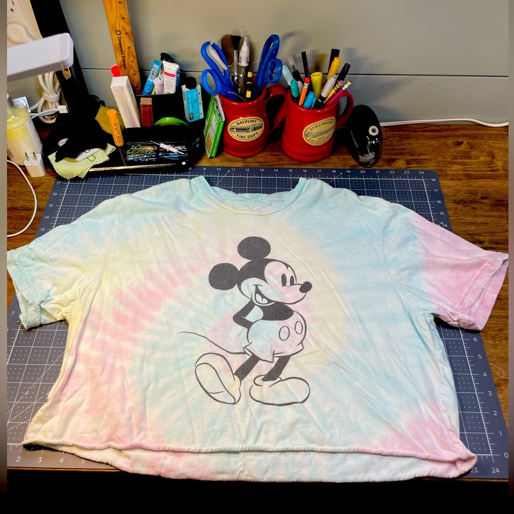 Micky Mouse Tie Dye Crop Top